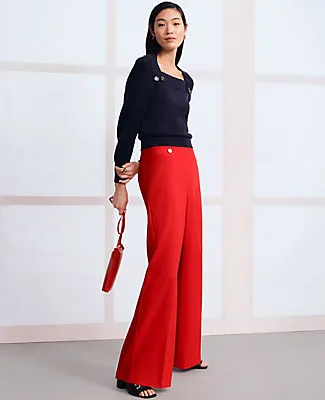 Ann Taylor The Petite Button Trim Sailor Wide-Leg Pant sold by Ann Taylor