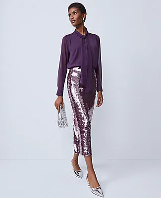 Ann Taylor Sequin Column Midi Skirt sold by Ann Taylor