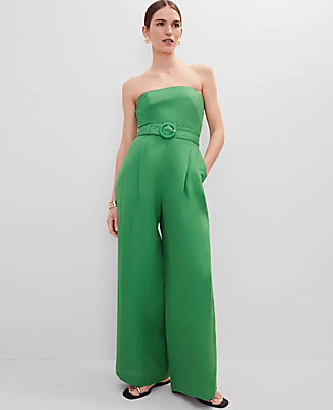 Ann Taylor Petite Strapless Linen Blend Jumpsuit sold by Ann Taylor
