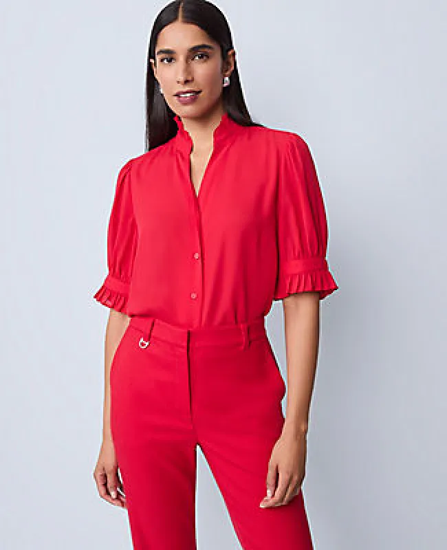 Ann Taylor Ruffle Collar Blouse sold by Ann Taylor