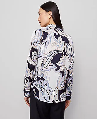Ann Taylor Paisley Satin Essential Shirt sold by Ann Taylor product image thumbnail 2