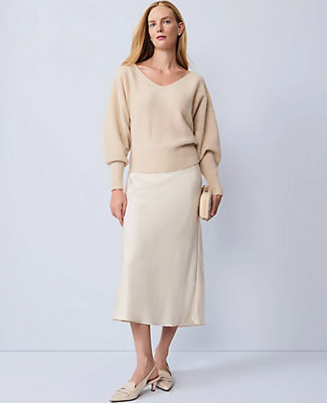 Ann Taylor Petite Satin Bias Slip Skirt sold by Ann Taylor