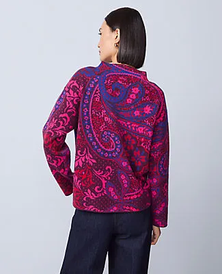 Ann Taylor Paisley Jacquard Mock Neck Sweater sold by Ann Taylor product image thumbnail 2