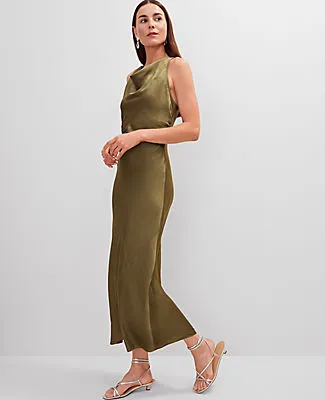 Ann Taylor Petite Halter Bias Satin Maxi Dress sold by Ann Taylor