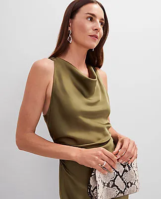 Ann Taylor Petite Halter Bias Satin Maxi Dress sold by Ann Taylor product image thumbnail 3