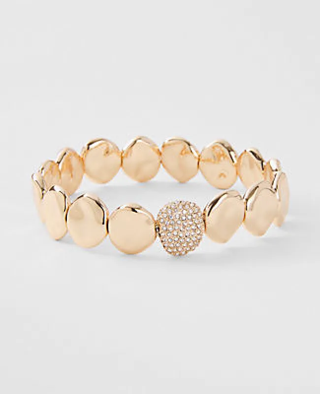Ann Taylor Hammered Metal Disc Bracelet sold by Ann Taylor