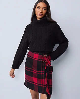 Ann Taylor Weekend Collection Plaid Wrap Effect Skirt sold by Ann Taylor product image thumbnail 2