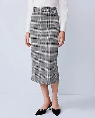 Ann Taylor Petite Plaid Belted Midi Pencil Skirt sold by Ann Taylor product image thumbnail 2