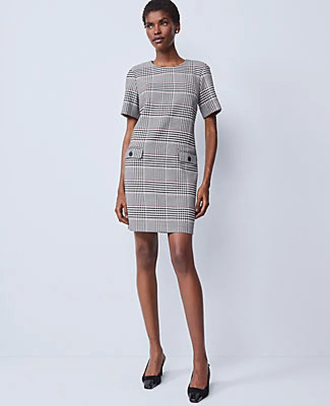 Ann Taylor Petite Plaid Button Pocket Shift Dress made by Ann Taylor