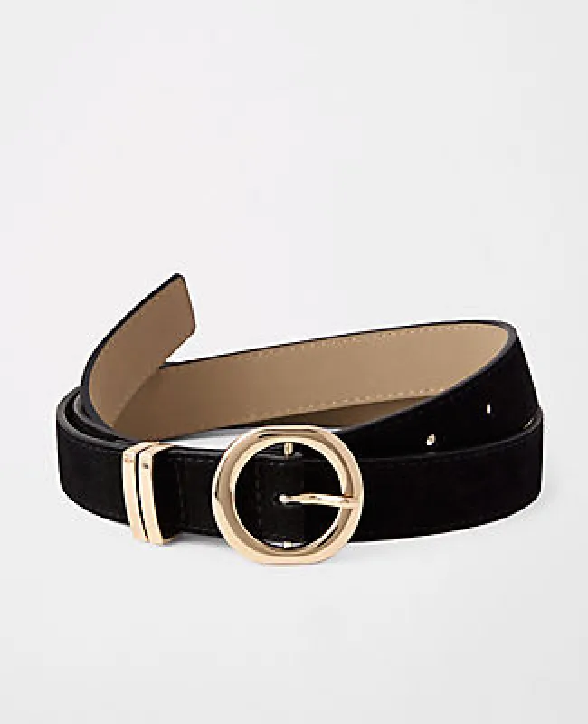 Ann Taylor Suede Round Buckle Belt sold by Ann Taylor