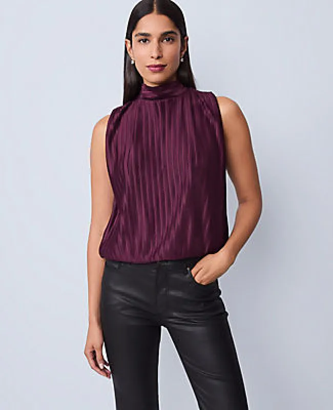 Ann Taylor Mock Neck Bubble Hem Top sold by Ann Taylor