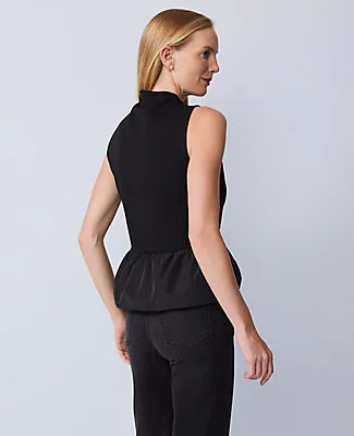 Ann Taylor Mixed Media Peplum Top sold by Ann Taylor product image thumbnail 2