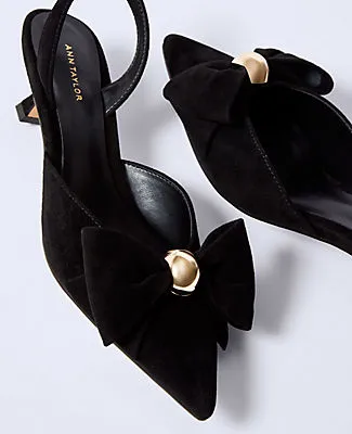 Ann Taylor Suede Bow Slingback Pump sold by Ann Taylor product image thumbnail 2
