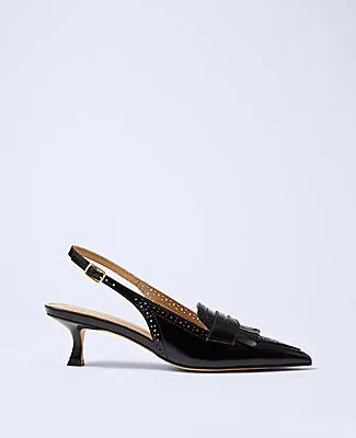 Ann Taylor Leather Kiltie Slingback Pump sold by Ann Taylor
