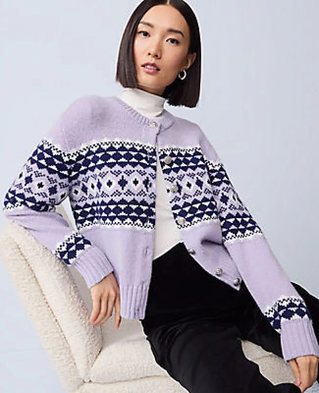 Ann Taylor Fair Isle Cardigan sold by Ann Taylor