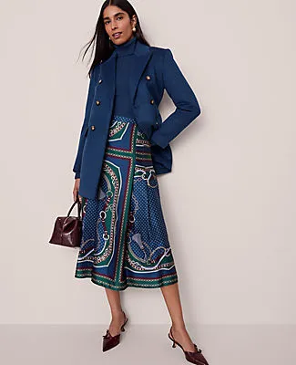 Ann Taylor Petite Chain Link Satin Wrap Midi Skirt sold by Ann Taylor product image thumbnail 2