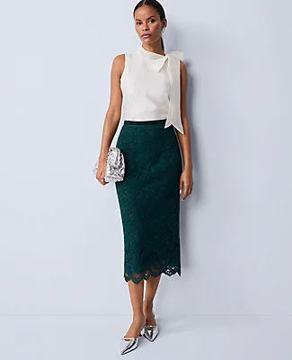 Ann Taylor Lace Column Midi Skirt sold by Ann Taylor product image thumbnail 4