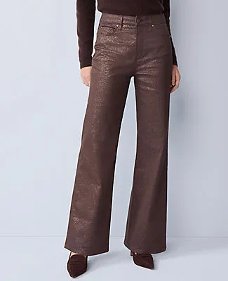 Ann Taylor The Petite Shimmer Wide-Leg Jean sold by Ann Taylor product image thumbnail 2