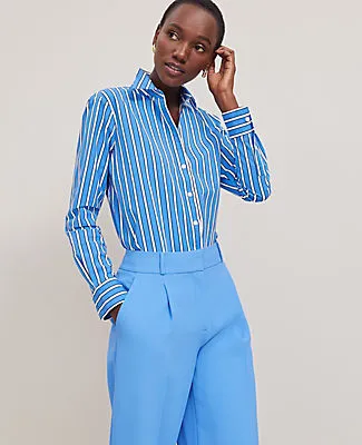 Ann Taylor Petite Striped Relaxed Perfect Shirt sold by Ann Taylor