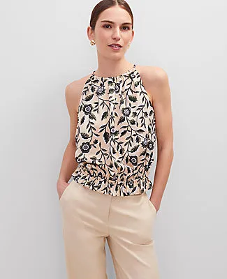 Ann Taylor Floral Shirred Tank Top sold by Ann Taylor