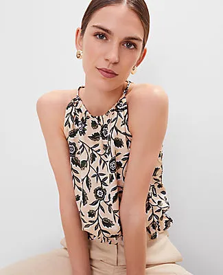 Ann Taylor Floral Shirred Tank Top sold by Ann Taylor product image thumbnail 3