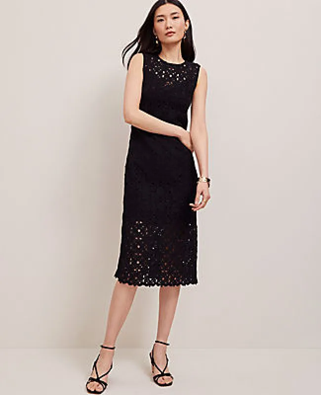 Ann Taylor Crochet Midi Sweater Dress sold by Ann Taylor