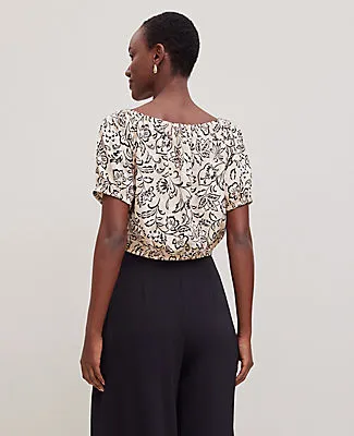 Ann Taylor Floral Bubble Hem Top sold by Ann Taylor product image thumbnail 2