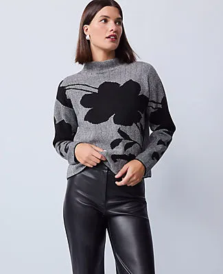 Ann Taylor Herringbone Floral Jacquard Sweater sold by Ann Taylor
