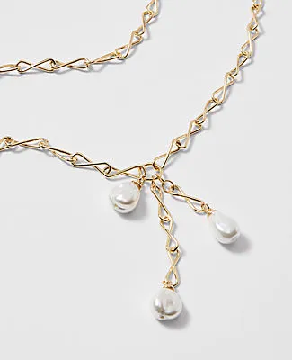 Ann Taylor Triple Pearl Lariat Necklace sold by Ann Taylor product image thumbnail 2