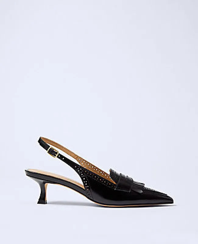 Ann Taylor Leather Kiltie Slingback Pump sold by Ann Taylor