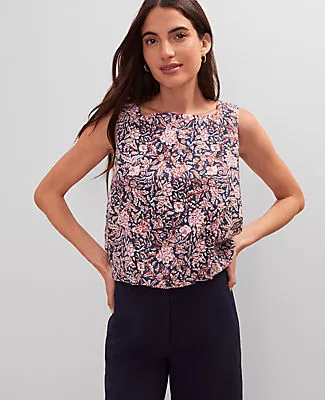 Ann Taylor Weekend Collection Linen Blend Bubble Hem Top sold by Ann Taylor product image thumbnail 3