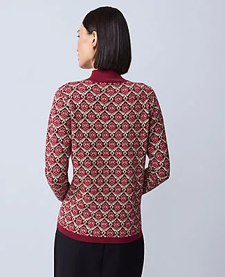 Ann Taylor Essential Jacquard Turtleneck Sweater sold by Ann Taylor product image thumbnail 2