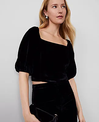 Ann Taylor Petite Scoop Neck Puff Sleeve Top sold by Ann Taylor product image thumbnail 3