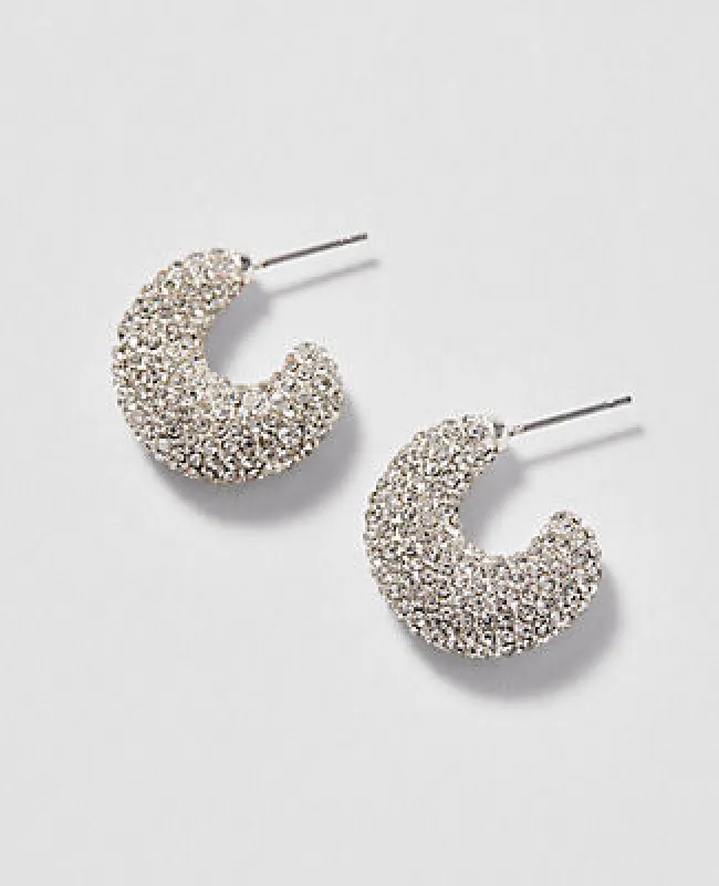 Ann Taylor Pavé Hoop Earrings sold by Ann Taylor