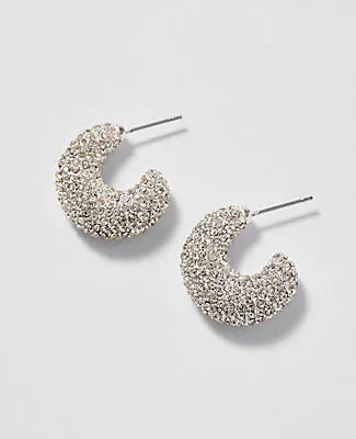 Ann Taylor Pavé Hoop Earrings sold by Ann Taylor