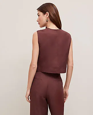 Ann Taylor Linen Blend Patch Pocket Vest sold by Ann Taylor product image thumbnail 2