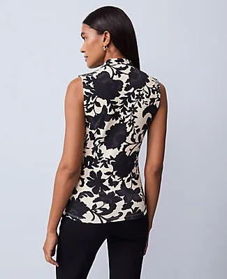 Ann Taylor Floral Sleeveless V-Neck Top sold by Ann Taylor product image thumbnail 2
