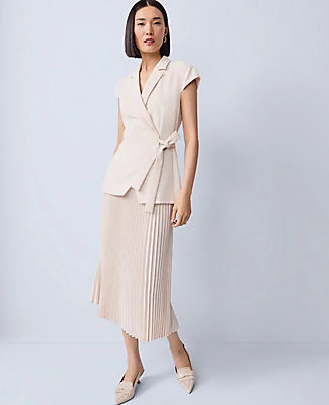 Ann Taylor Petite Crepe Blazer Wrap Midi Dress sold by Ann Taylor