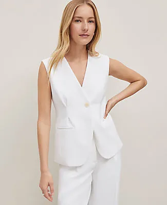 Ann Taylor Petite Crinkle Crepe V-Neck Vest sold by Ann Taylor product image thumbnail 3