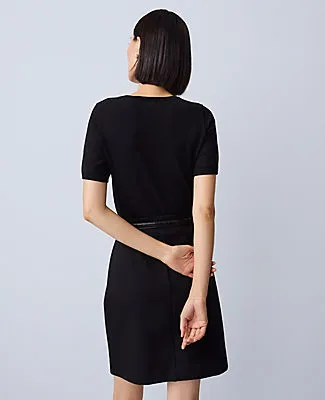 Ann Taylor Petite Ponte Belted A-Line Skirt sold by Ann Taylor product image thumbnail 3