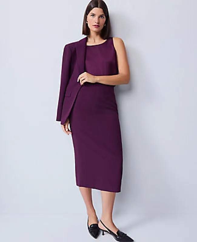 Ann Taylor Fluid Crepe Pocket Midi Skirt sold by Ann Taylor