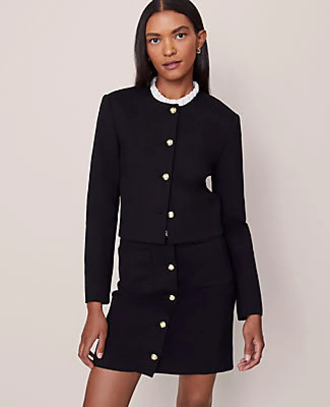 Ann Taylor The Petite Crew Neck Jacket in Ponte sold by Ann Taylor