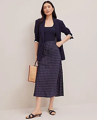 Ann Taylor Dotted Satin Bias Slip Skirt sold by Ann Taylor