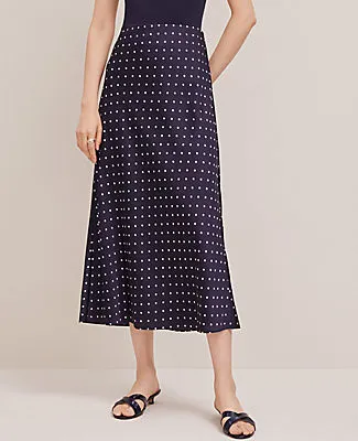 Ann Taylor Dotted Satin Bias Slip Skirt sold by Ann Taylor product image thumbnail 2