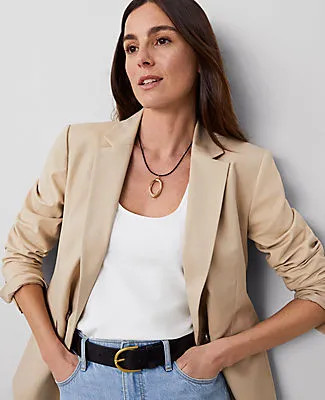 Ann Taylor The Petite Crosby Blazer in Doubleweave sold by Ann Taylor product image thumbnail 4