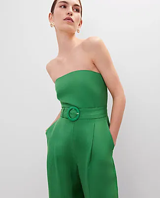 Ann Taylor Belted Strapless Linen Blend Jumpsuit sold by Ann Taylor product image thumbnail 3
