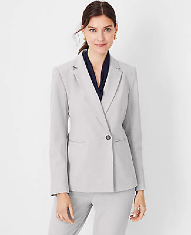 Ann Taylor The Fitted Double Breasted Blazer in Bi-Stretch sold by Ann Taylor