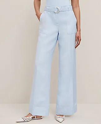Ann Taylor The Belted Wide-Leg Pant in Linen Blend sold by Ann Taylor product image thumbnail 2