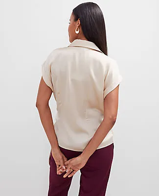 Ann Taylor Collared Tie Waist Top sold by Ann Taylor product image thumbnail 2