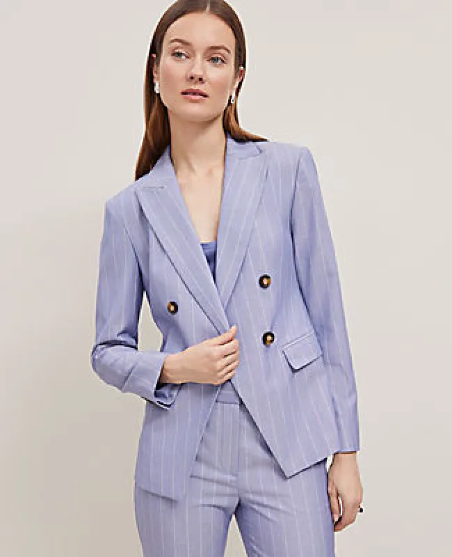 Ann Taylor The Double Breasted Cutaway Blazer in Pinstripe sold by Ann Taylor